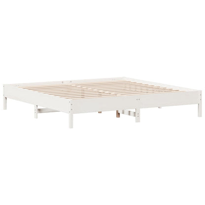 Giroletto senza Materasso Bianco 200x200 cm Legno Massello Pino | homemem39