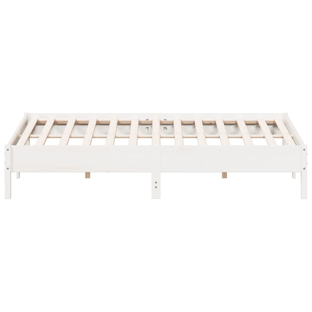 Giroletto senza Materasso Bianco 200x200 cm Legno Massello Pino | homemem39