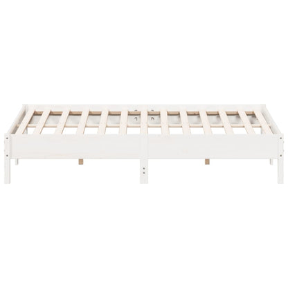 Giroletto senza Materasso Bianco 200x200 cm Legno Massello Pino | homemem39