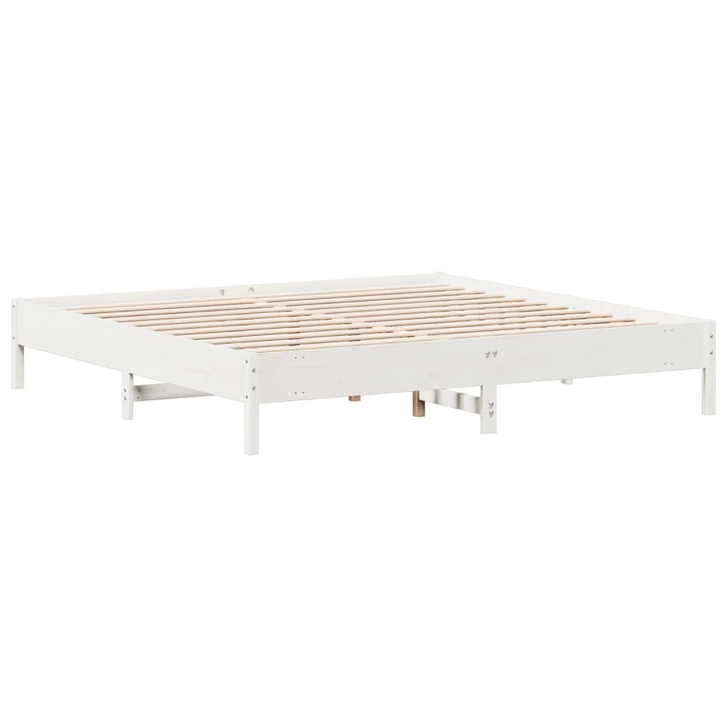 Giroletto senza Materasso Bianco 200x200 cm Legno Massello Pino - homemem39