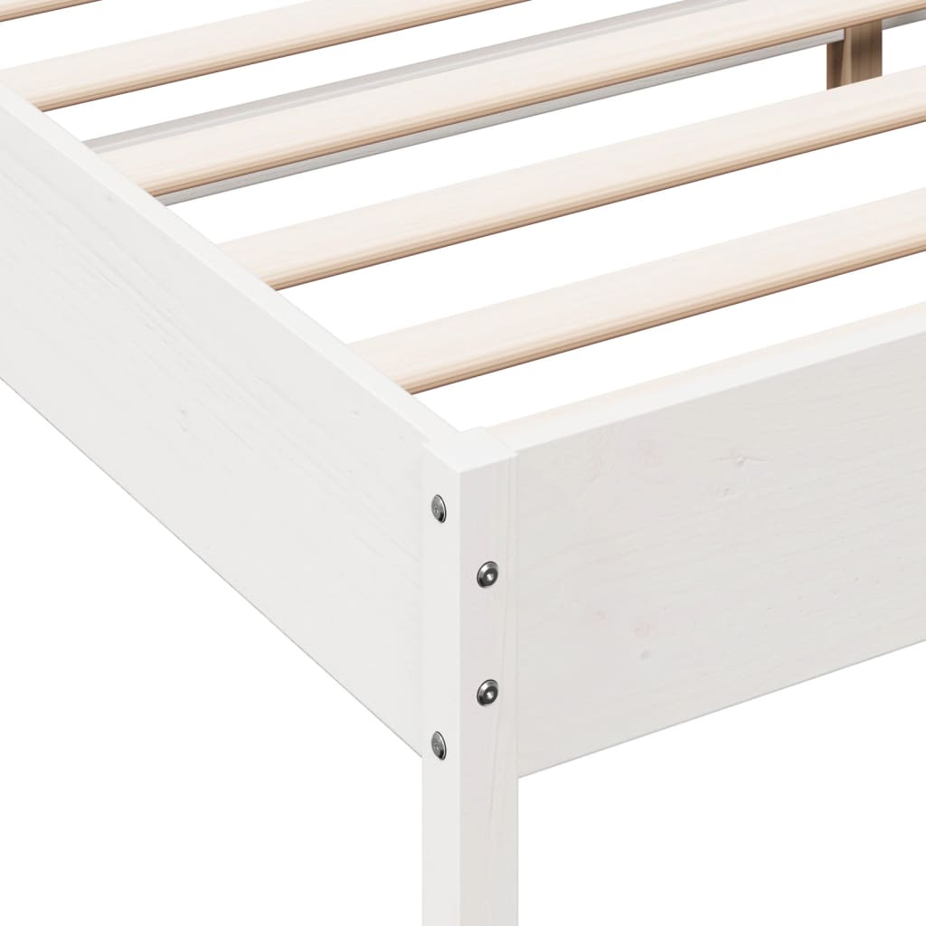 Letto senza Materasso Bianco 180x200 cm Legno Massello di Pino | homemem39