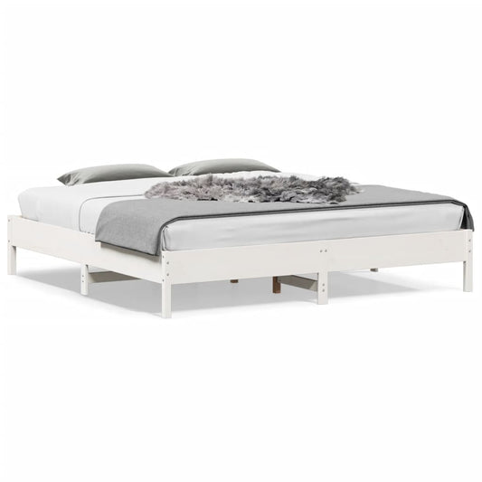 Letto senza Materasso Bianco 180x200 cm Legno Massello di Pino | homemem39