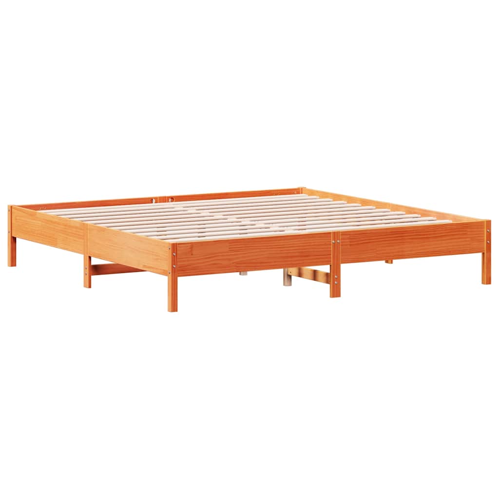 Letto senza Materasso Marrone Cera 180x200 cm in Legno di Pino | homemem39