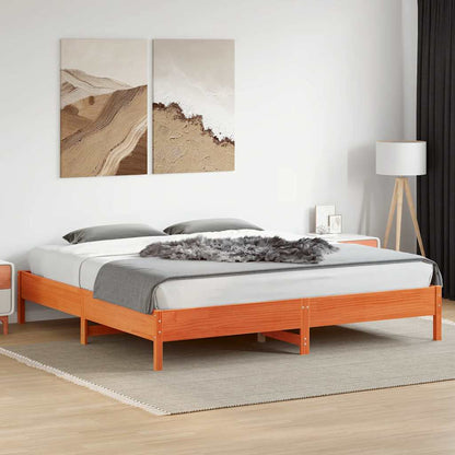 Letto senza Materasso Marrone Cera 180x200 cm in Legno di Pino | homemem39