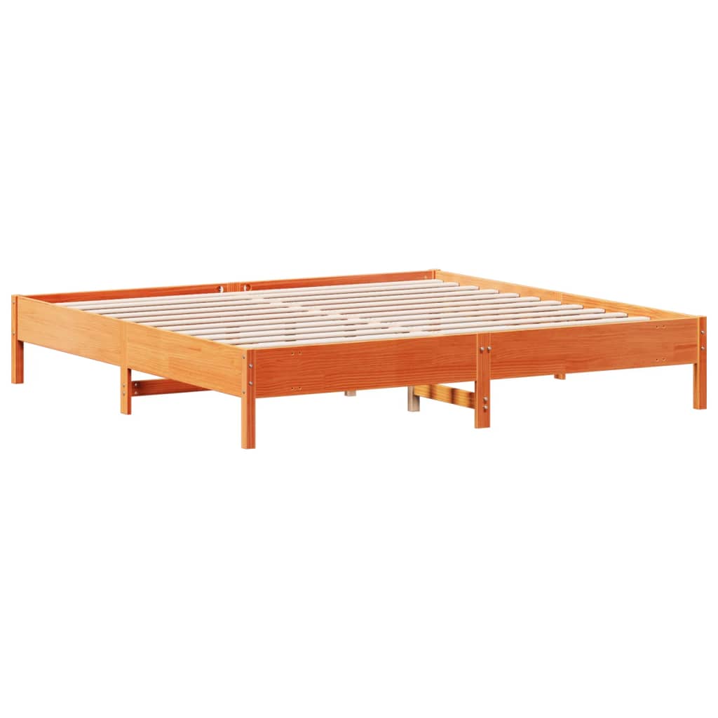 Letto senza Materasso Marrone Cera 180x200 cm in Legno di Pino | homemem39