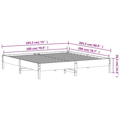 Letto senza Materasso Marrone Cera 180x200 cm in Legno di Pino | homemem39
