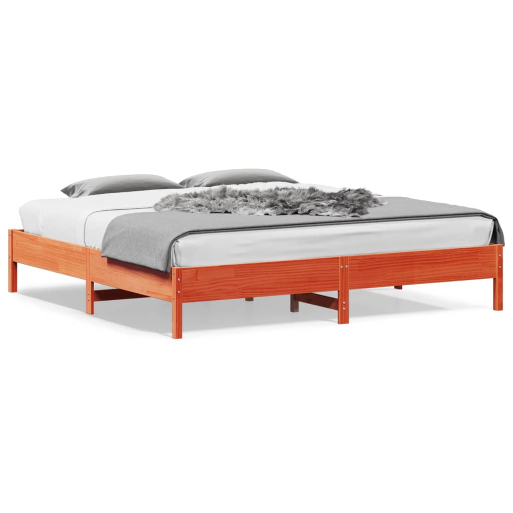 Letto senza Materasso Marrone Cera 180x200 cm in Legno di Pino - homemem39