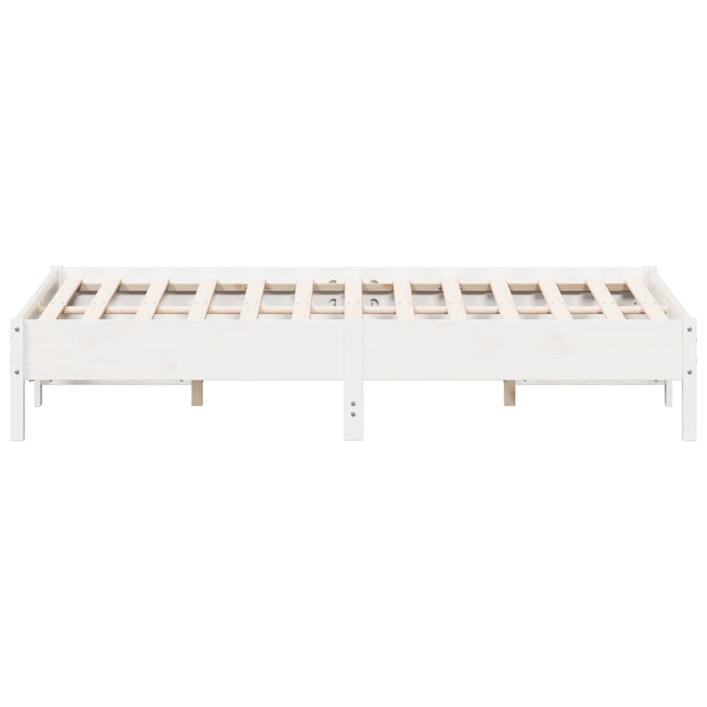 Letto senza Materasso Bianco 160x200 cm Legno Massello di Pino | homemem39