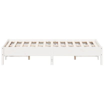 Letto senza Materasso Bianco 160x200 cm Legno Massello di Pino - homemem39
