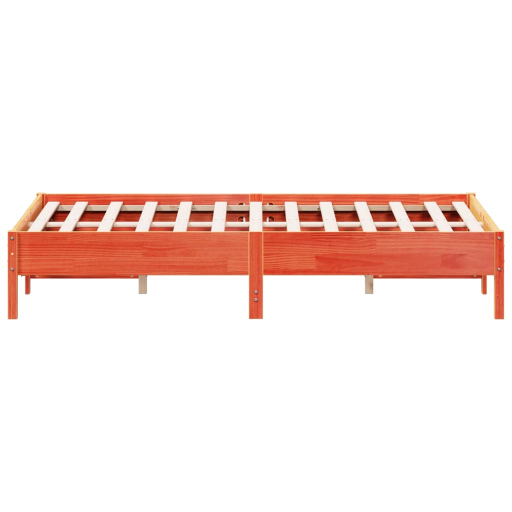 Letto senza Materasso Marrone Cera 160x200 cm in Legno di Pino | homemem39
