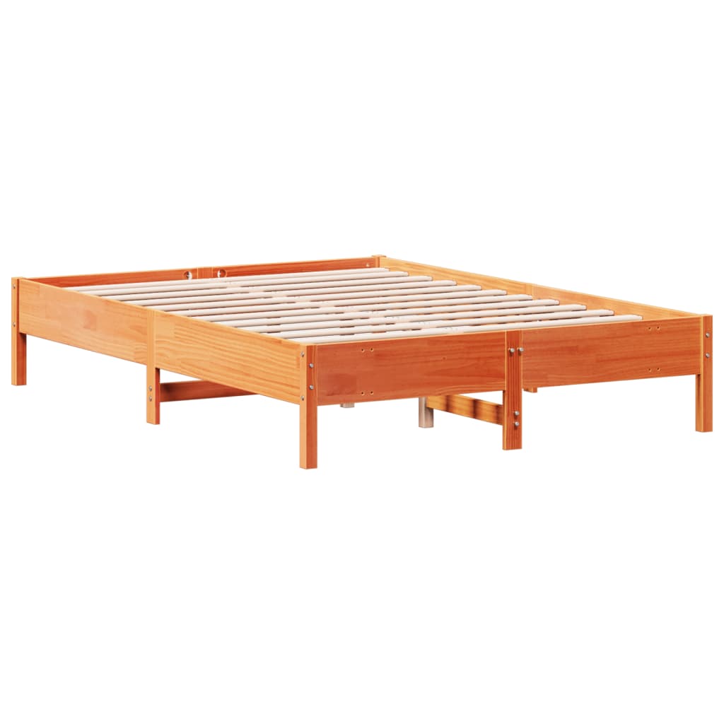 Letto senza Materasso Marrone Cera 160x200 cm in Legno di Pino | homemem39