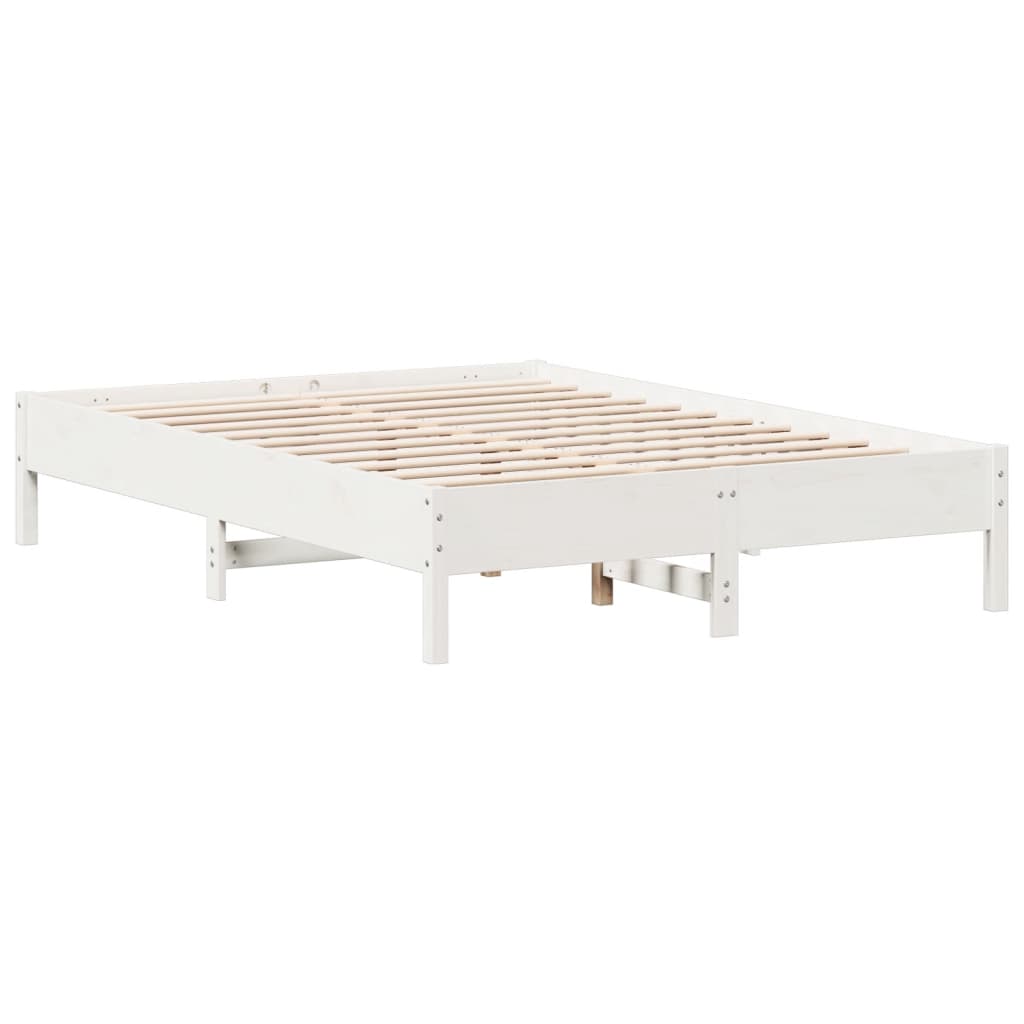 Letto senza Materasso Bianco 150x200 cm Legno Massello di Pino | homemem39