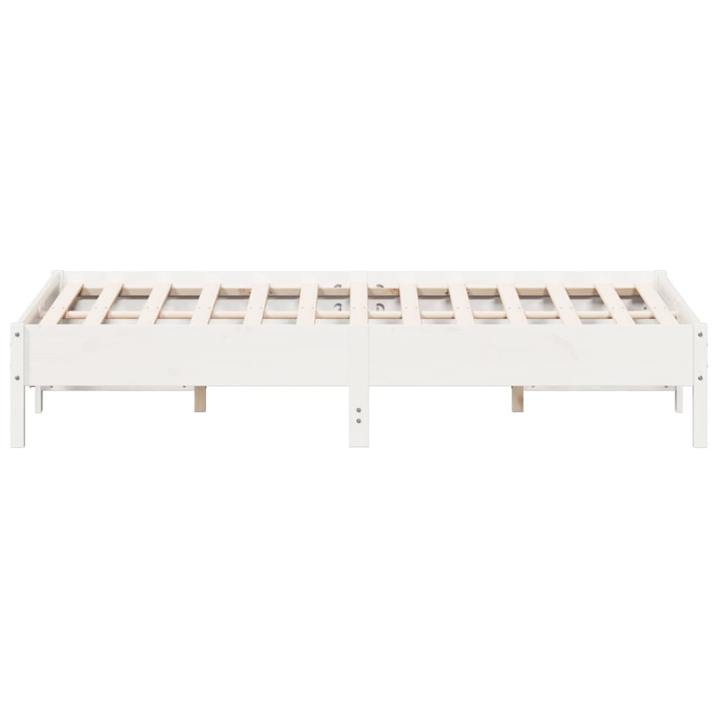 Letto senza Materasso Bianco 150x200 cm Legno Massello di Pino - homemem39