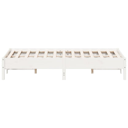 Letto senza Materasso Bianco 150x200 cm Legno Massello di Pino - homemem39