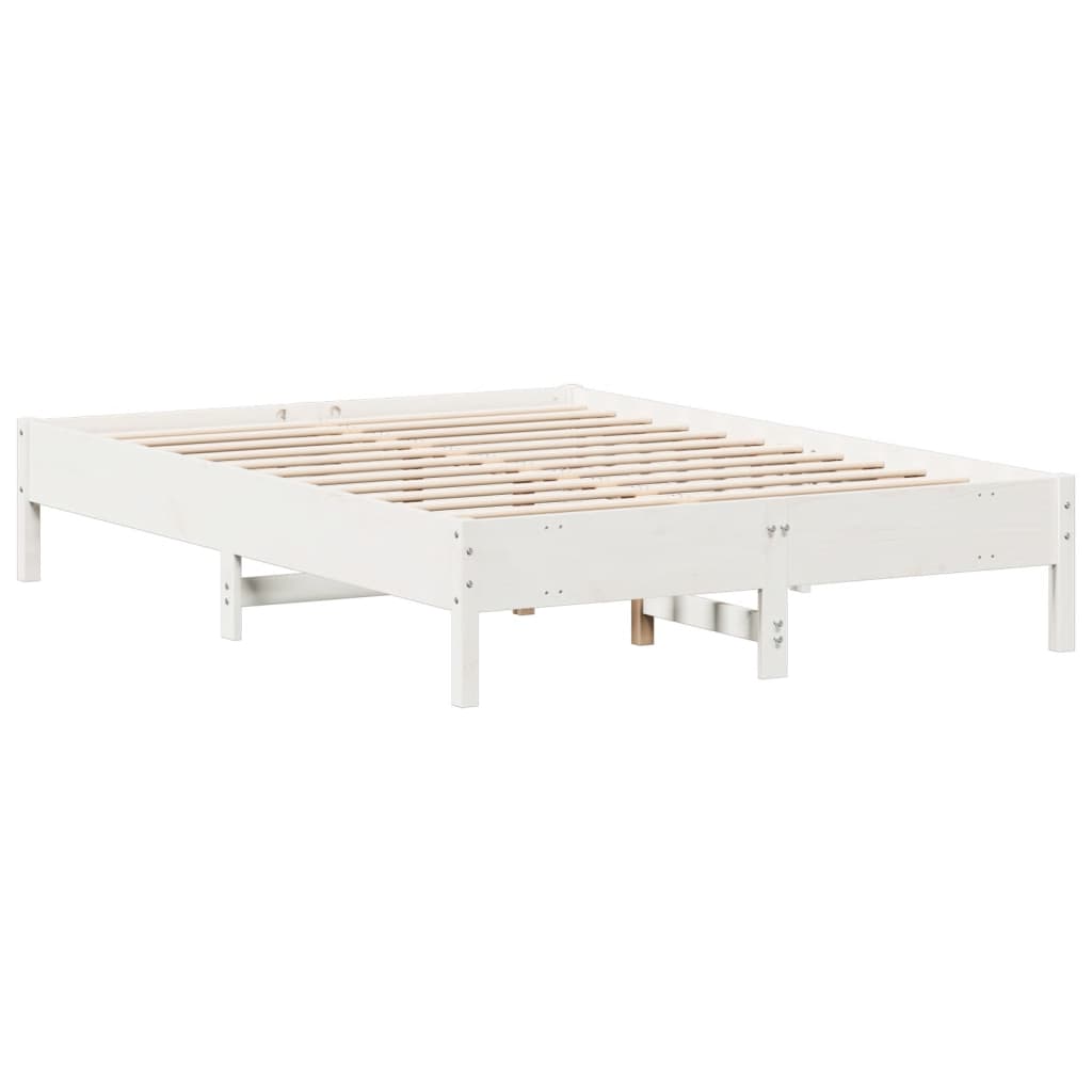 Letto senza Materasso Bianco 150x200 cm Legno Massello di Pino - homemem39
