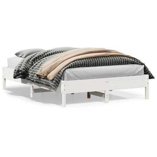Letto senza Materasso Bianco 150x200 cm Legno Massello di Pino | homemem39