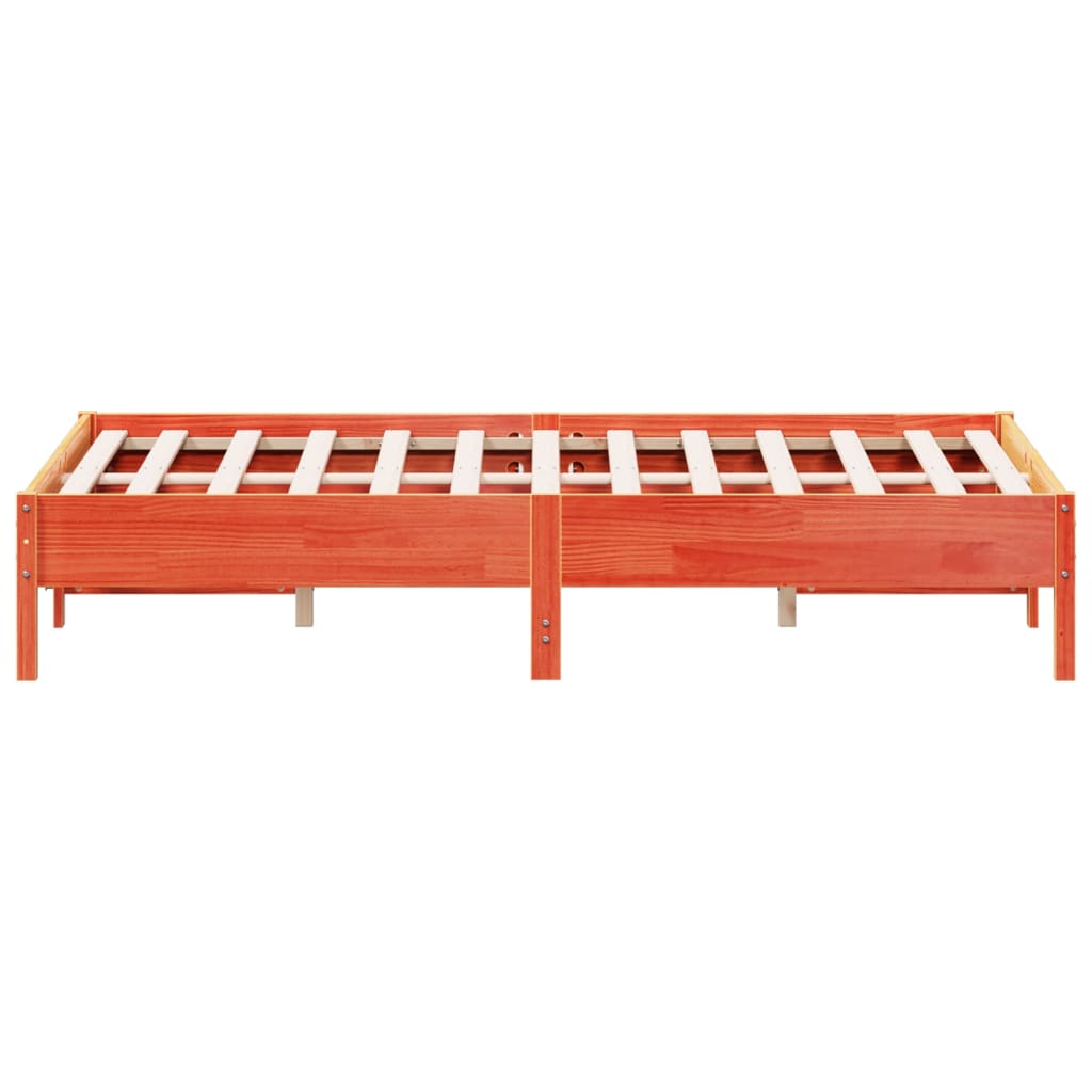Letto senza Materasso Marrone Cera 150x200 cm in Legno di Pino | homemem39