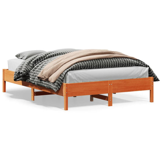 Letto senza Materasso Marrone Cera 150x200 cm in Legno di Pino | homemem39
