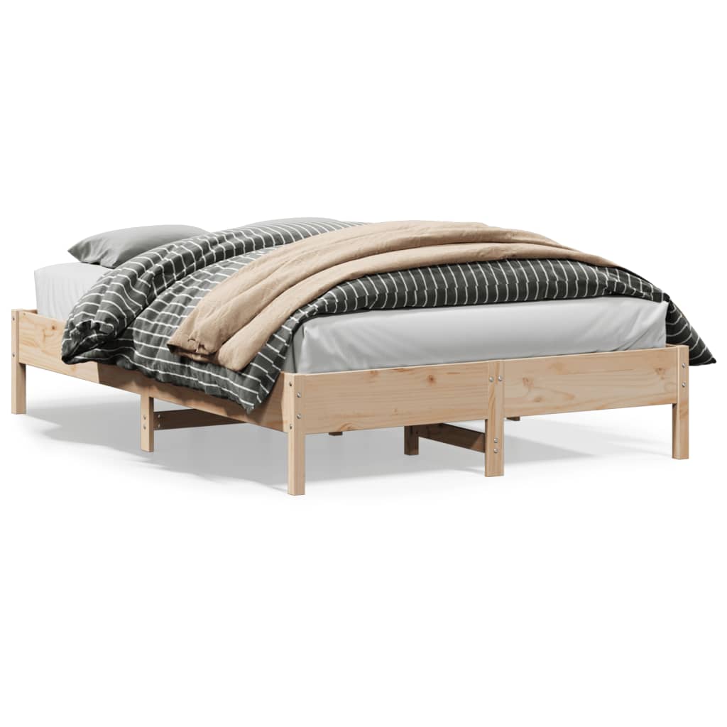 Letto senza Materasso 140x200 cm in Legno Massello di Pino - homemem39