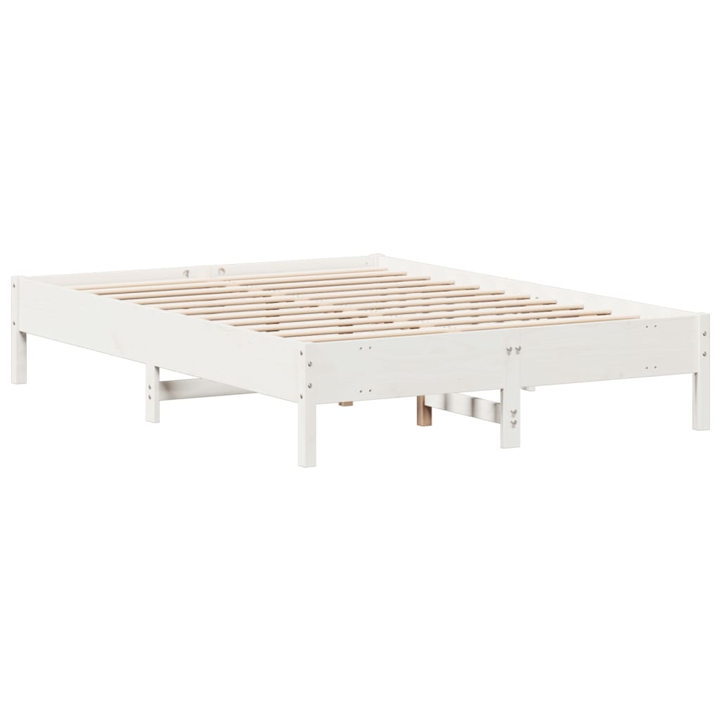 Letto senza Materasso Bianco 140x200 cm Legno Massello di Pino - homemem39