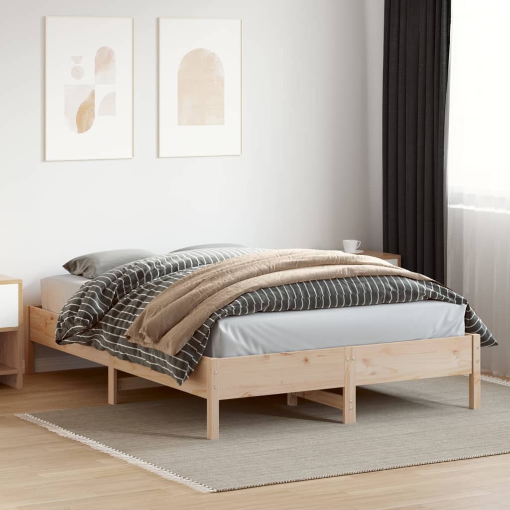 Letto senza Materasso 120x200 cm in Legno Massello di Pino - homemem39