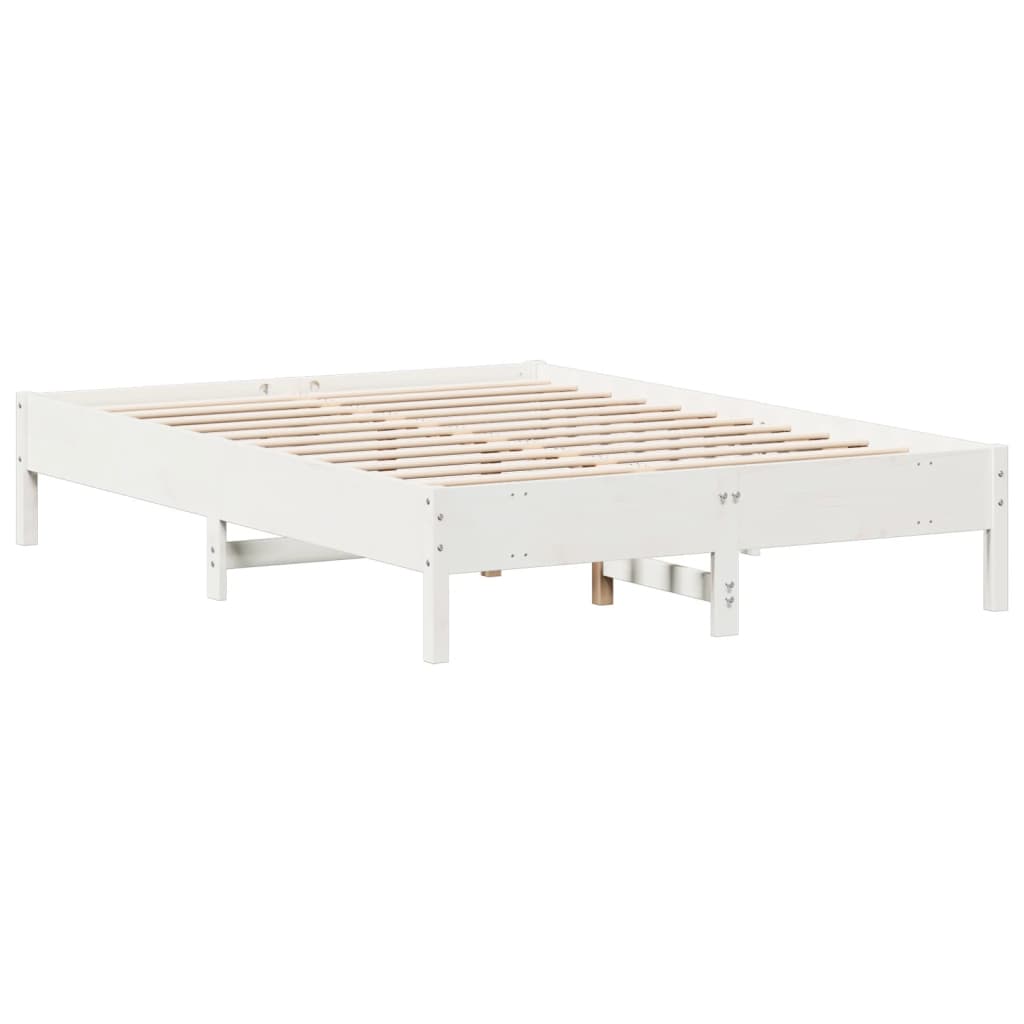 Letto senza Materasso Bianco 120x200 cm Legno Massello di Pino - homemem39