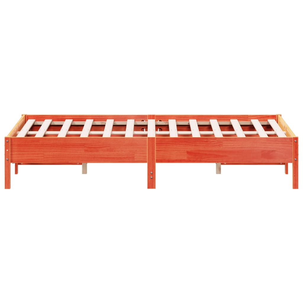 Letto senza Materasso Marrone Cera 120x200 cm in Legno di Pino | homemem39
