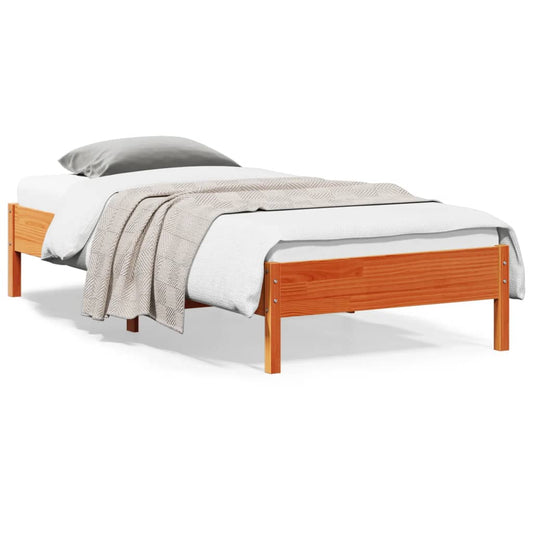 Letto senza Materasso Marrone Cera 100x200 cm in Legno di Pino | homemem39
