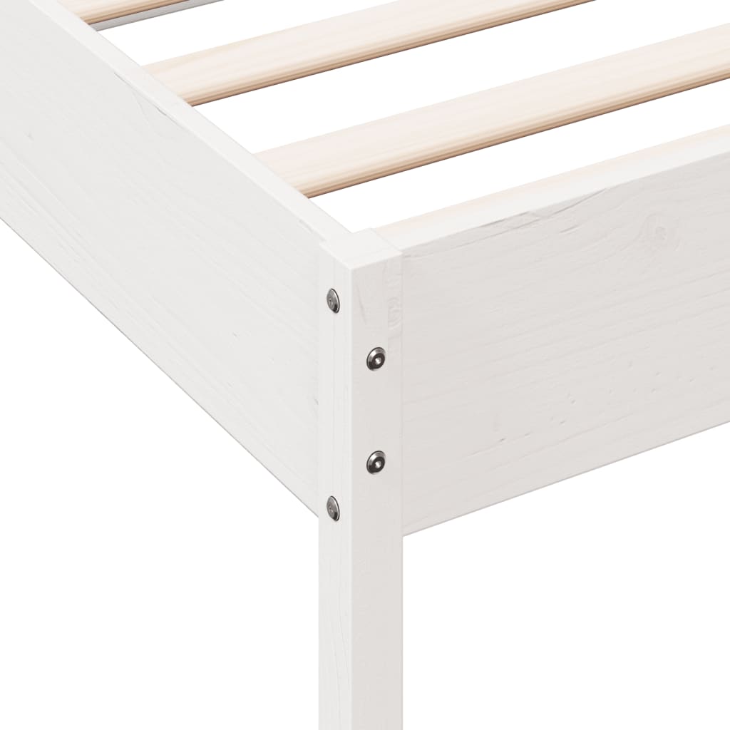 Letto senza Materasso Bianco 90x200 cm Legno Massello di Pino | homemem39