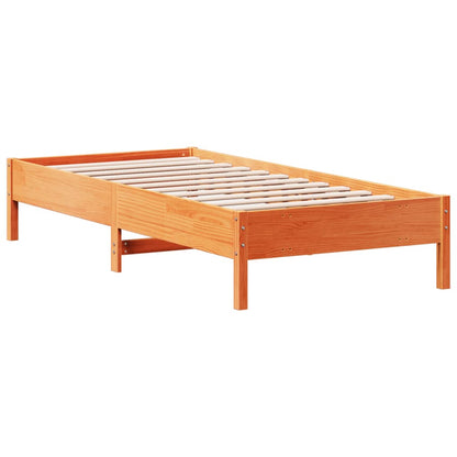 Letto senza Materasso Marrone Cera 90x200 cm Legno di Pino | homemem39