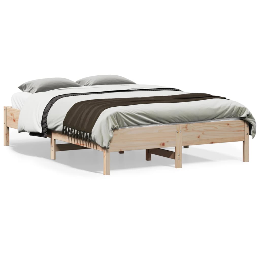 Letto senza Materasso 140x190 cm in Legno Massello di Pino - homemem39