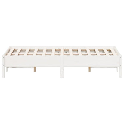 Letto senza Materasso Bianco 140x190 cm Legno Massello di Pino | homemem39