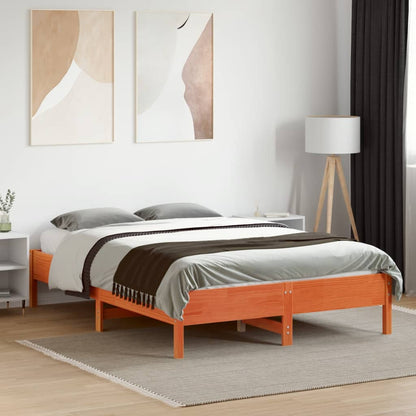 Letto senza Materasso Marrone Cera 140x190 cm in Legno di Pino | homemem39