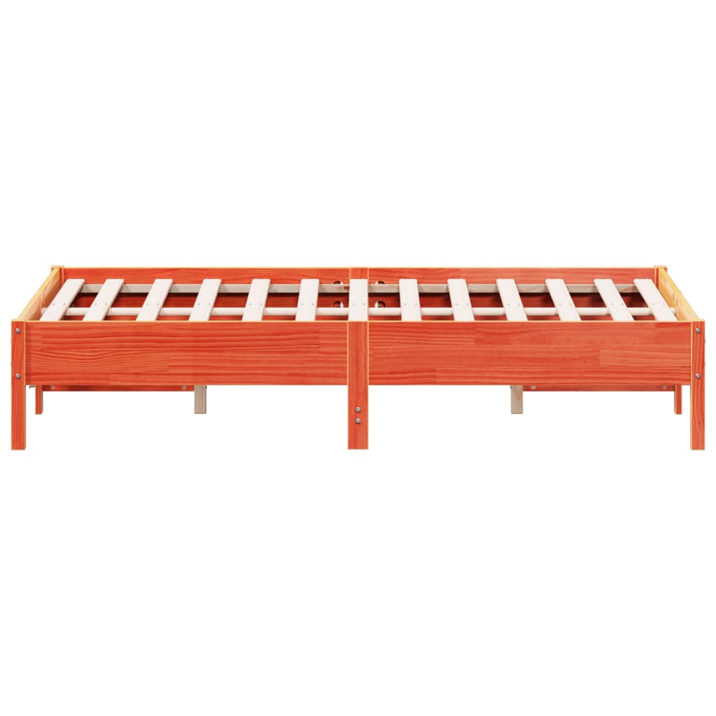 Letto senza Materasso Marrone Cera 140x190 cm in Legno di Pino | homemem39