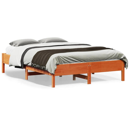 Letto senza Materasso Marrone Cera 140x190 cm in Legno di Pino | homemem39