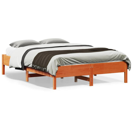 Letto senza Materasso Marrone Cera 140x190 cm in Legno di Pino | homemem39