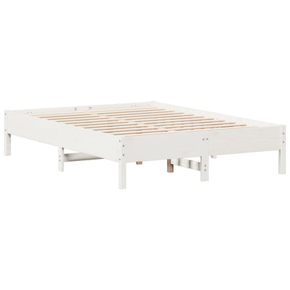 Letto senza Materasso Bianco 135x190 cm Legno Massello di Pino | homemem39