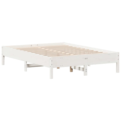 Letto senza Materasso Bianco 135x190 cm Legno Massello di Pino - homemem39