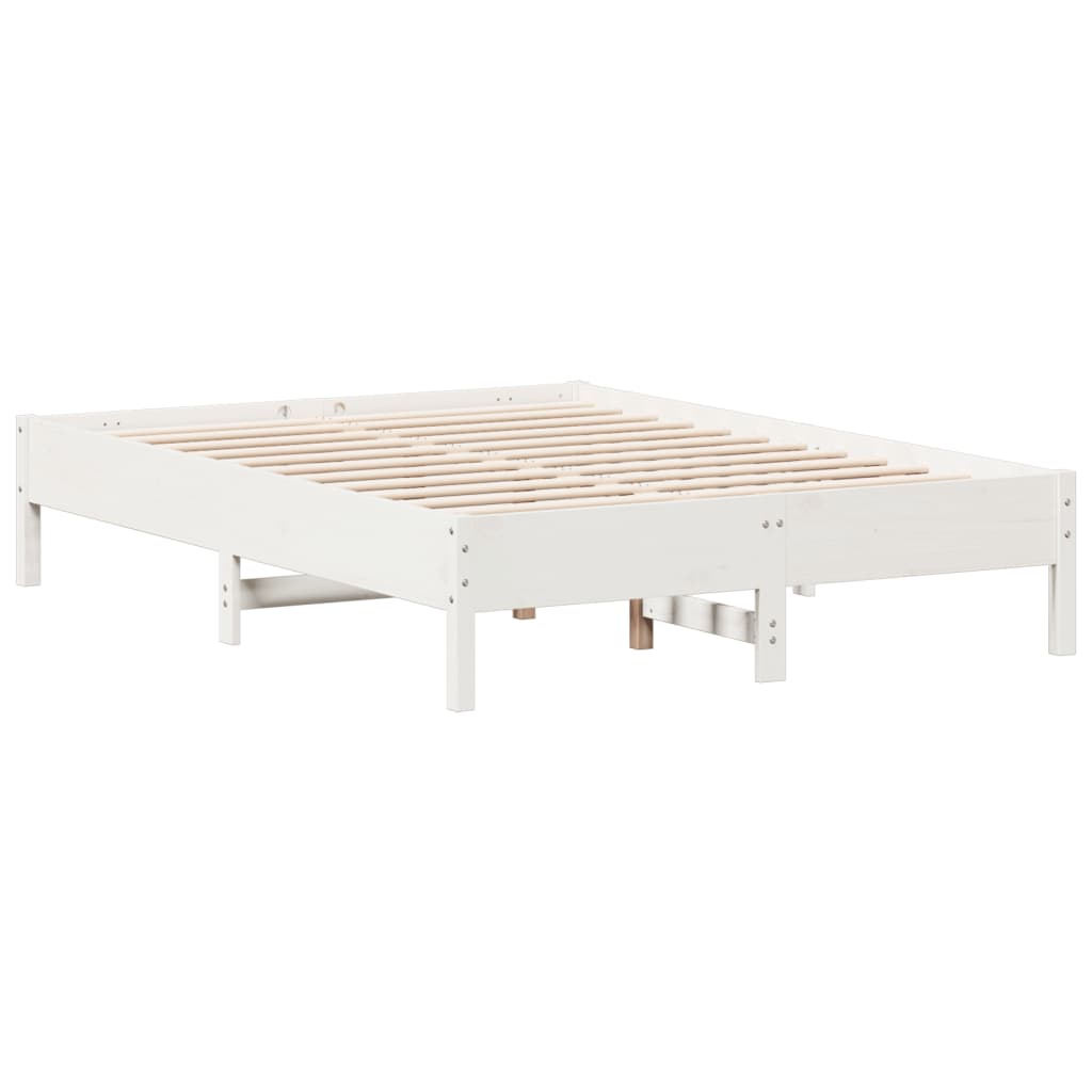 Letto senza Materasso Bianco 120x190 cm Legno Massello di Pino - homemem39