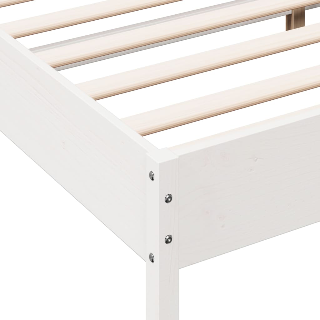 Letto senza Materasso Bianco 120x190 cm Legno Massello di Pino | homemem39