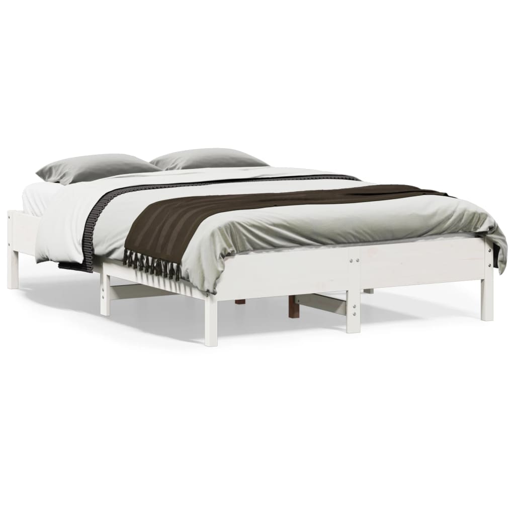 Letto senza Materasso Bianco 120x190 cm Legno Massello di Pino | homemem39