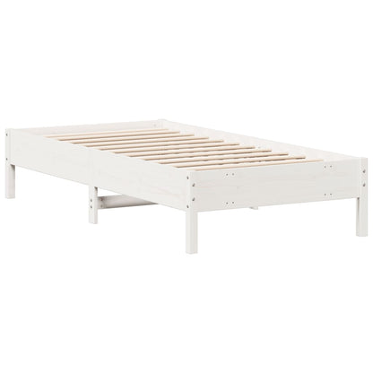 Letto senza Materasso Bianco 90x190 cm in Legno Massello Pino | homemem39