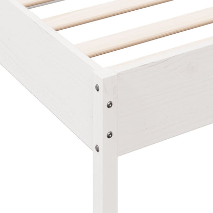 Letto senza Materasso Bianco 90x190 cm in Legno Massello Pino | homemem39