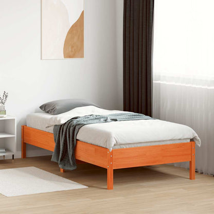 Letto senza Materasso Marrone Cera 90x190 cm in Legno di Pino | homemem39