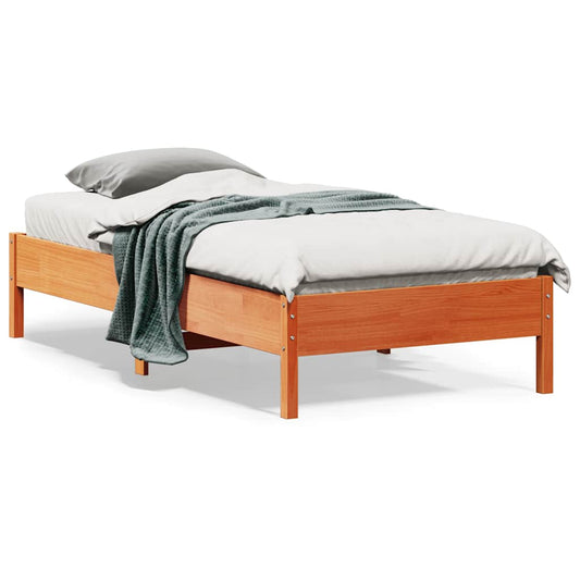 Letto senza Materasso Marrone Cera 90x190 cm in Legno di Pino | homemem39