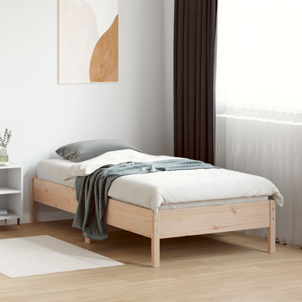 Letto senza Materasso 75x190 cm in Legno Massello Pino - homemem39