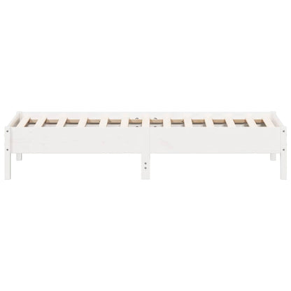 Letto senza Materasso Bianco 75x190 in Legno Massello di Pino | homemem39