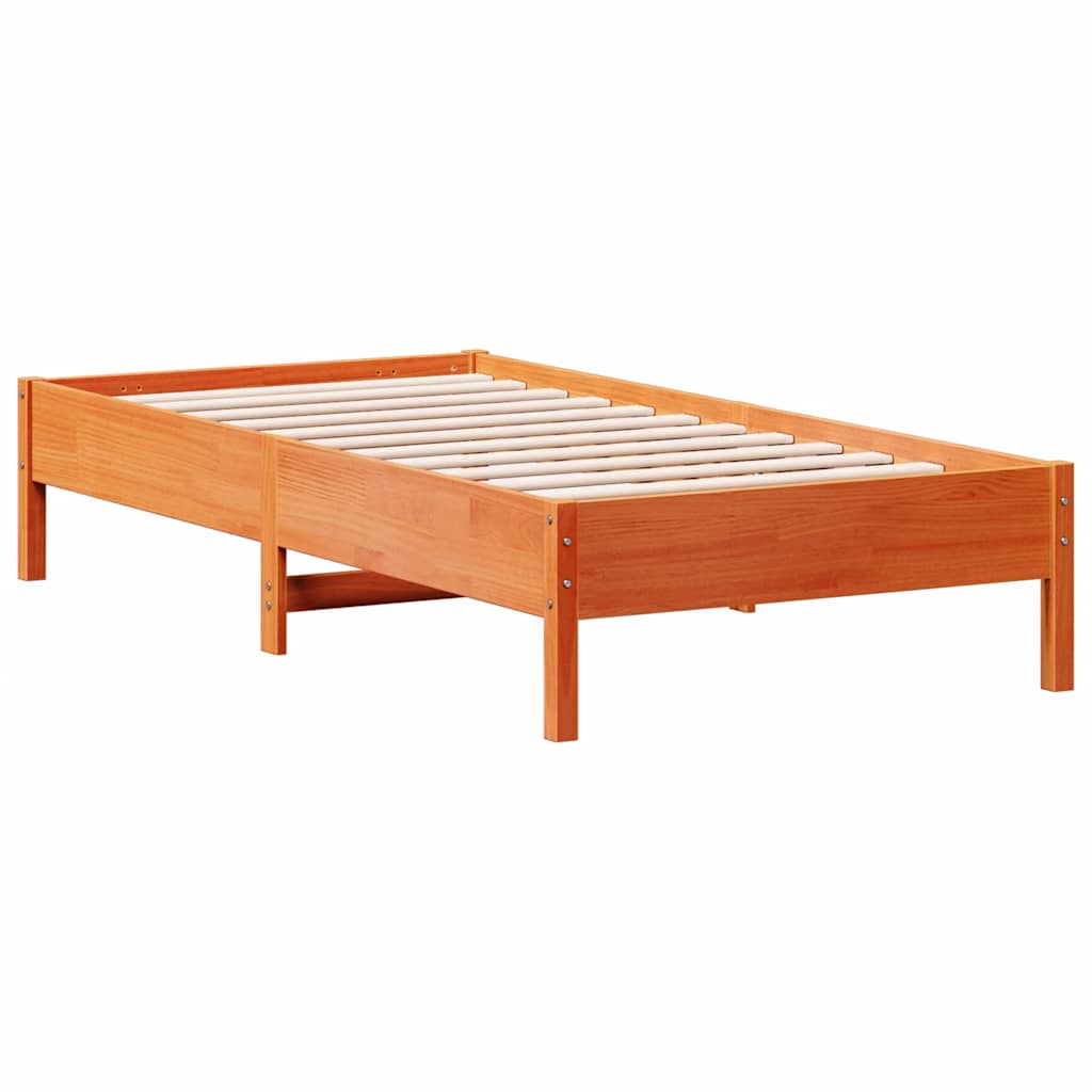 Letto senza Materasso Marrone Cera 75x190 cm in Legno di Pino | homemem39