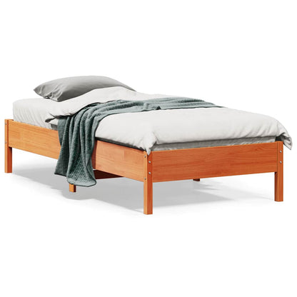 Letto senza Materasso Marrone Cera 75x190 cm in Legno di Pino | homemem39