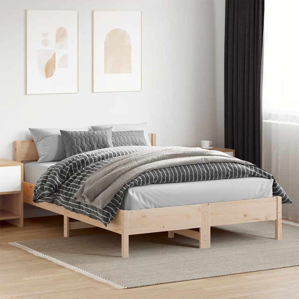Letto senza Materasso 160x200 cm in Legno Massello di Pino - homemem39